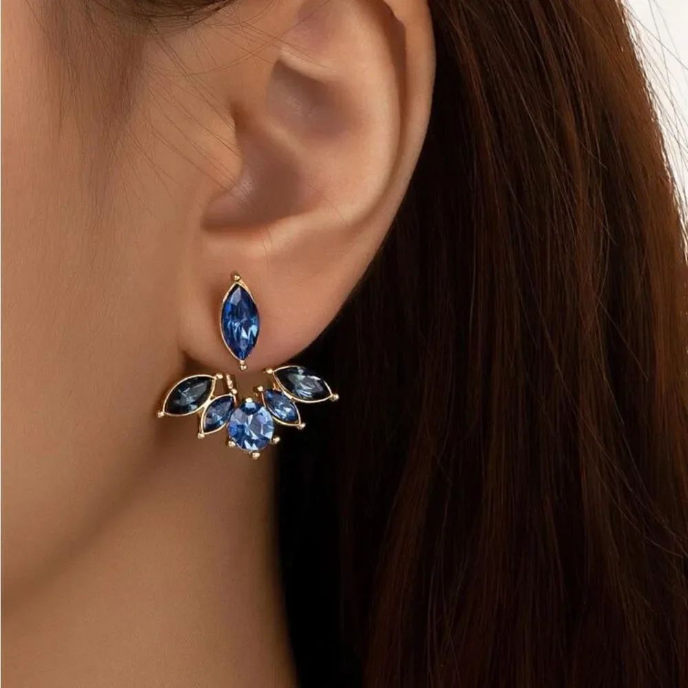 Diamond flower earrings  S618